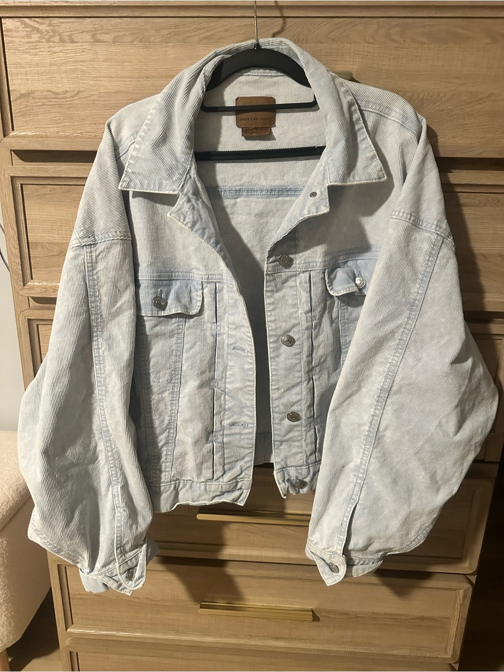 American Eagle Outfitters Oversized Light Wash Denim Jacket